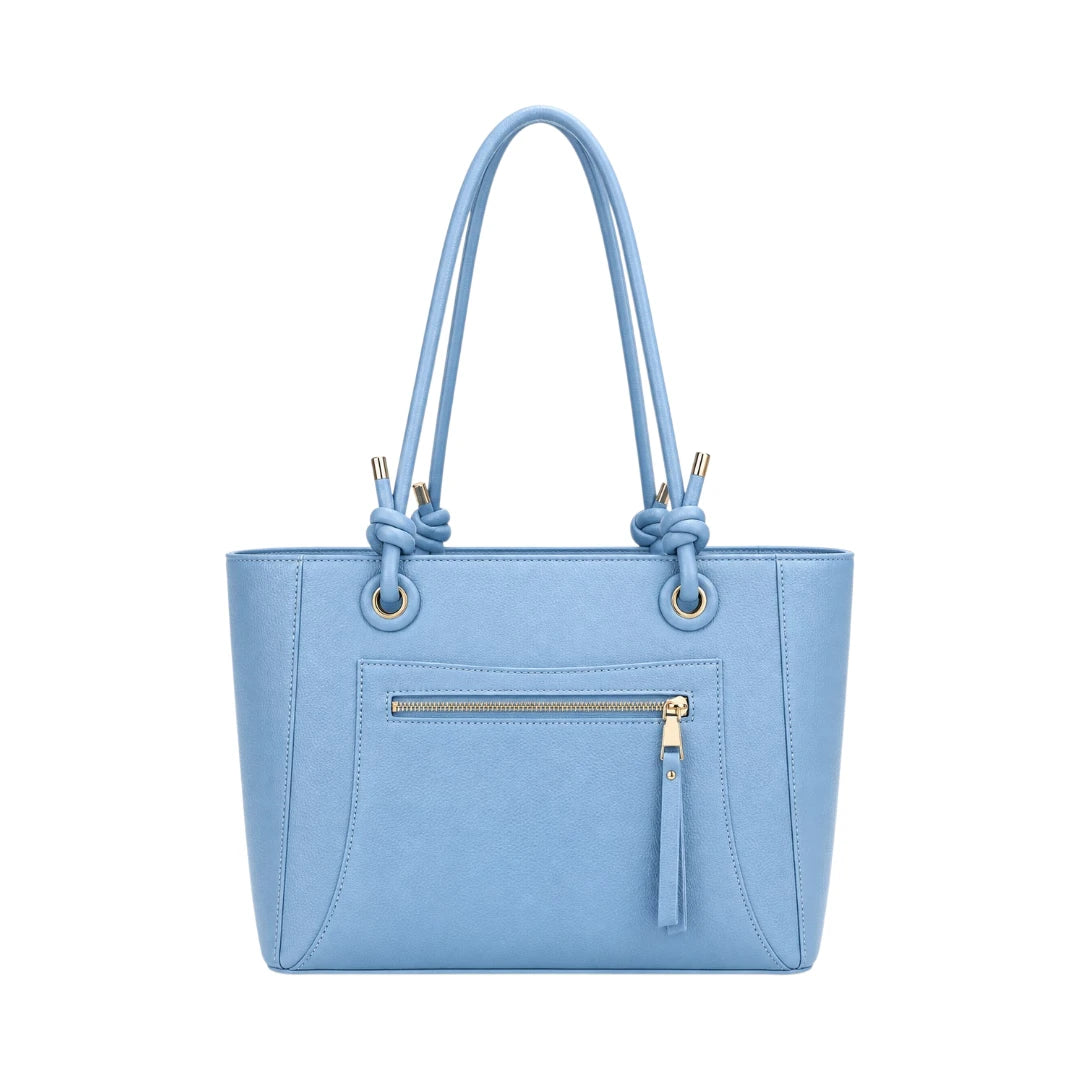 Totzen Blue Knotted Handle Tote Bag – Elegant Everyday Carry