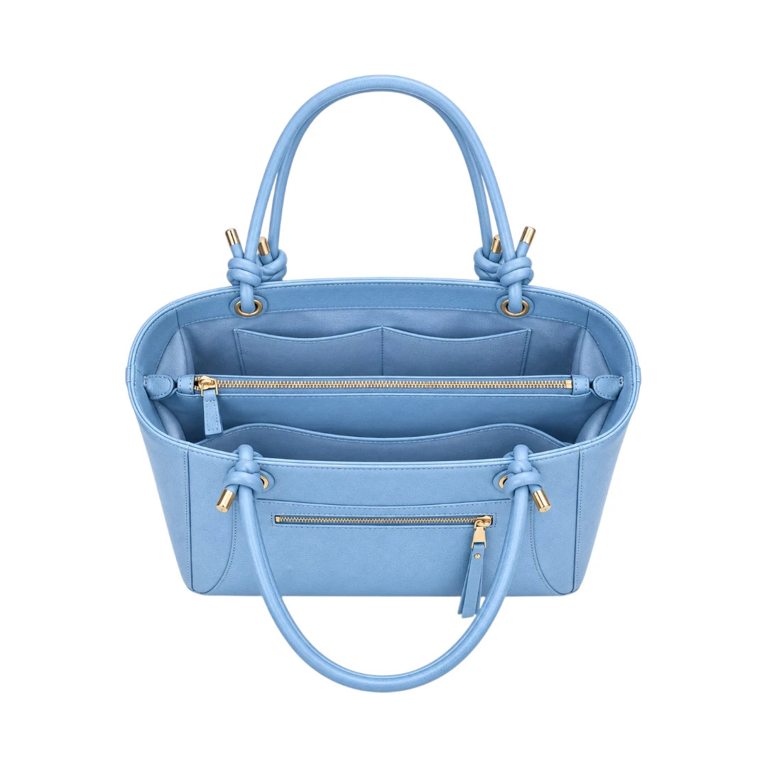 Totzen Blue Knotted Handle Tote Bag – Elegant Everyday Carry