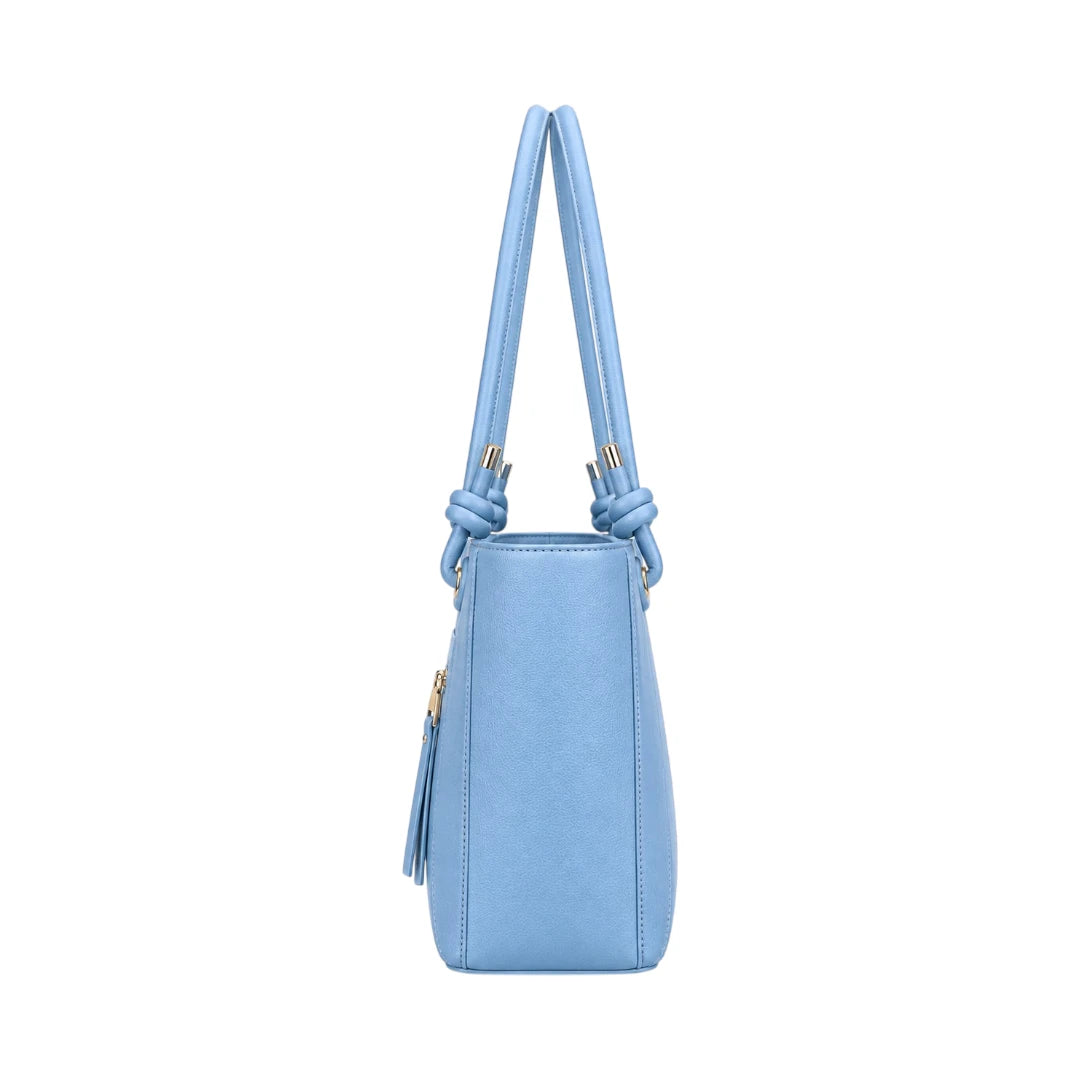Totzen Blue Knotted Handle Tote Bag – Elegant Everyday Carry