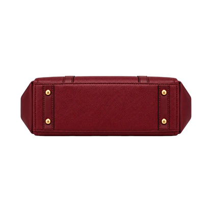 Totzen Burgundy Chain Handle Tote Bag – Elegant Gold Accent Design