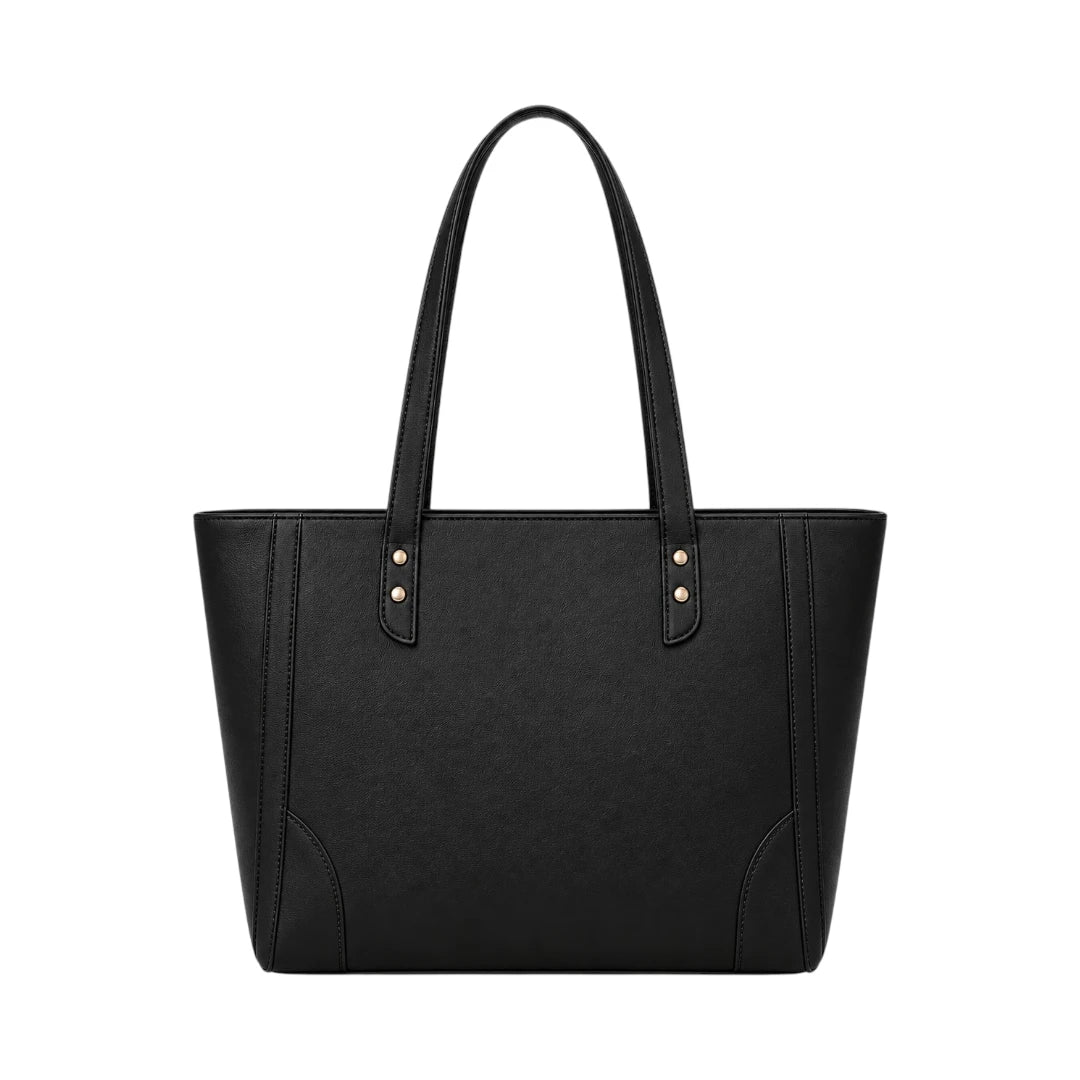 Totzen Classic Black Zip Pocket Tote Bag – Elegant Everyday Carry