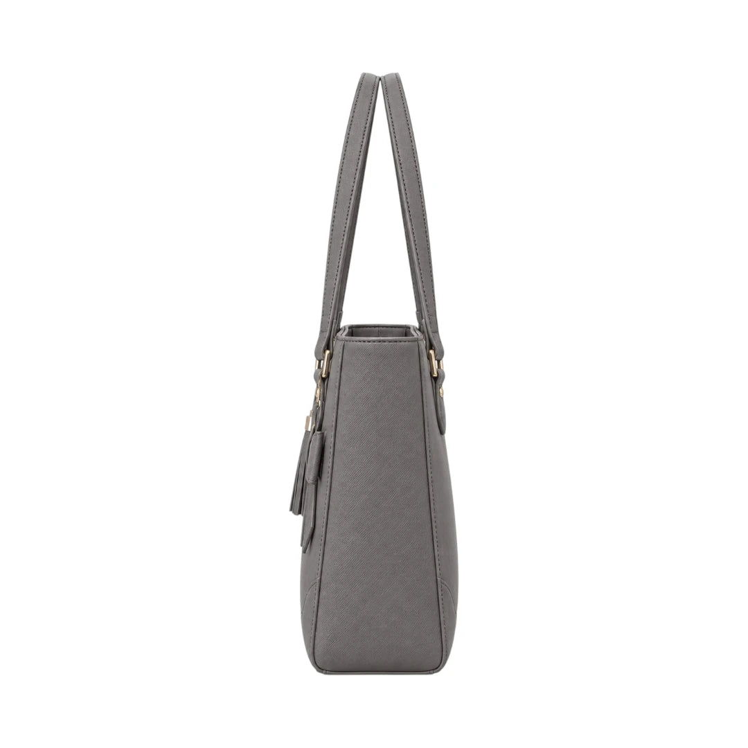 Totzen Grey Bow Detail Tote Bag – Elegant Tassel Front Design